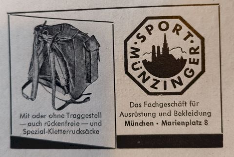Sport Münzinger - Mit und ohne Tragegestell - auch rückenfreie - und Spezial-Kletterrucksäcke